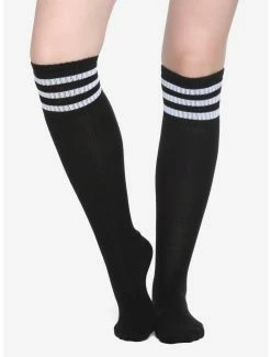 Cheap T-shirt Store 34 Cheapest 😀 Black & White Cushioned Knee-High 🧦 Socks 🔔