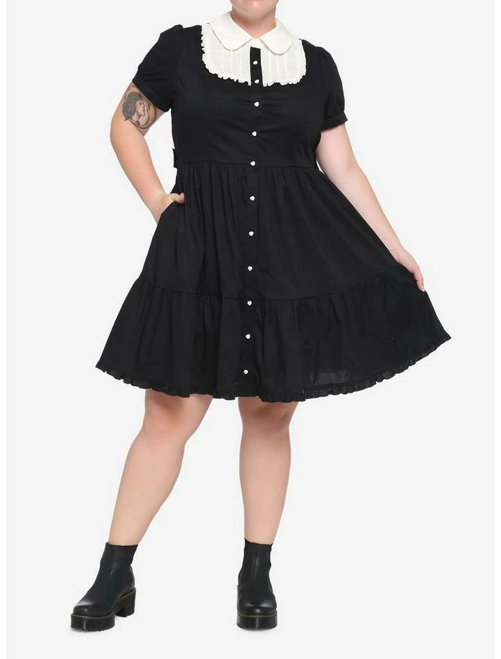 Best Sale β Black & White Peter Pan Collar π Dress Plus Size π 2 Best Sale β Black & White Peter Pan Collar π Dress Plus Size π - Image 2