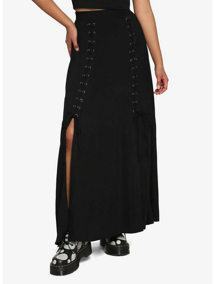 Best deal π― Black Lace-Up Slit Maxi π Skirt π₯° 1 Best deal π― Black Lace-Up Slit Maxi π Skirt π₯°