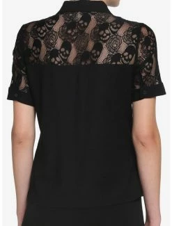 Promo π Black Skull Lace π§ Girls Woven Button-Up β¨ 5 Promo π Black Skull Lace π§ Girls Woven Button-Up β¨ -Cheap T-shirt Store 17558410 av2