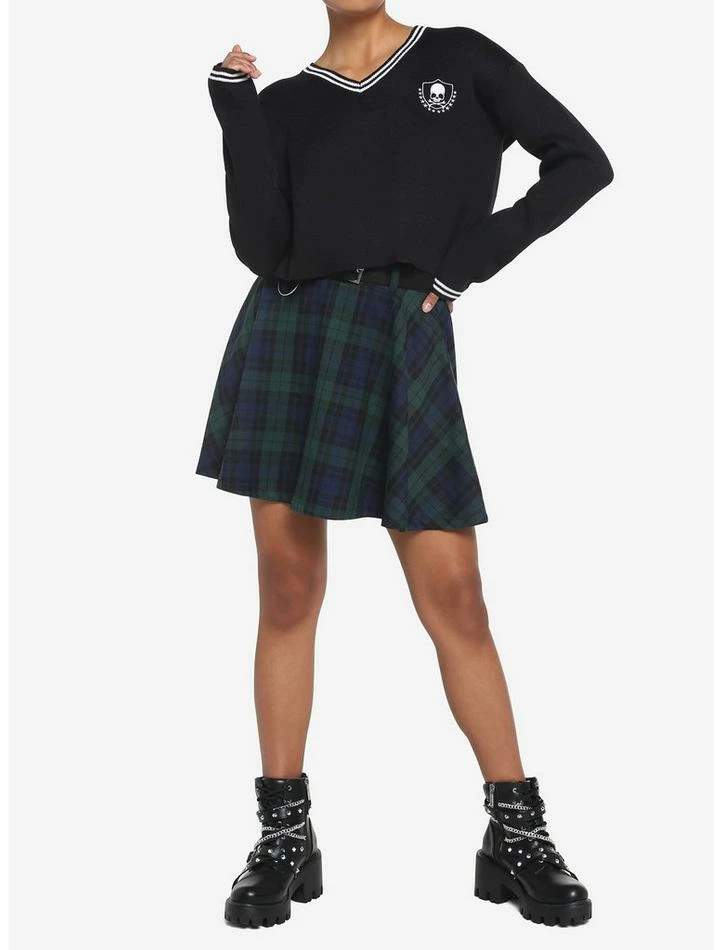 Wholesale 🤩 Skull Crest V-Neck 👧 Girls Sweater 👏 2 Wholesale 🤩 Skull Crest V-Neck 👧 Girls Sweater 👏 - Image 2