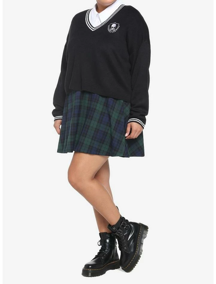 Promo π Skull Crest V-Neck π§ Girls Sweater Plus Size π 2 Promo π Skull Crest V-Neck π§ Girls Sweater Plus Size π - Image 2