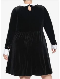 Top 10 ⭐ Black Velvet Cuffs & Collar Long-Sleeve 👗 Dress Plus Size 🎉 -Cheap T-shirt Store 18687596 av2