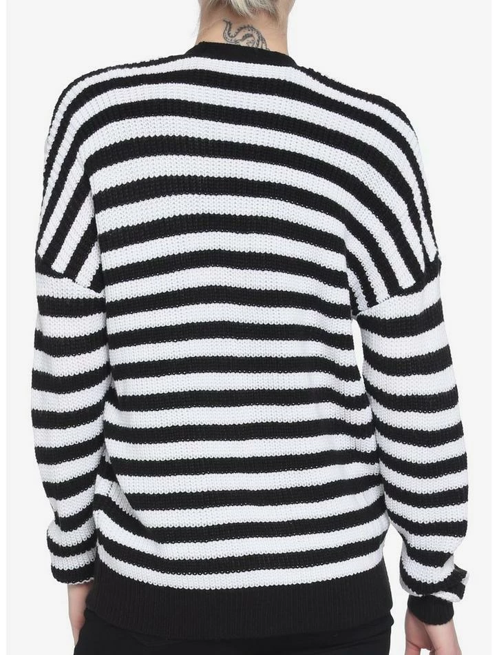 Best Sale ๐ Black & White Stripe Skull ๐ง Girls Cardigan ๐คฉ 3 Best Sale ๐ Black & White Stripe Skull ๐ง Girls Cardigan ๐คฉ - Image 3