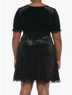Budget β¨ Black Crushed Velvet & Lace Mini π Dress Plus Size βοΈ 5 Budget β¨ Black Crushed Velvet & Lace Mini π Dress Plus Size βοΈ -Cheap T-shirt Store 19509956 av2