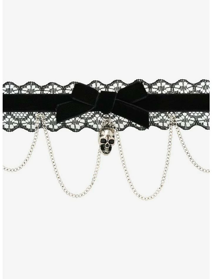 Flash Sale βοΈ Black Skull Satin Lace Choker π₯ 2 Flash Sale βοΈ Black Skull Satin Lace Choker π₯ - Image 2