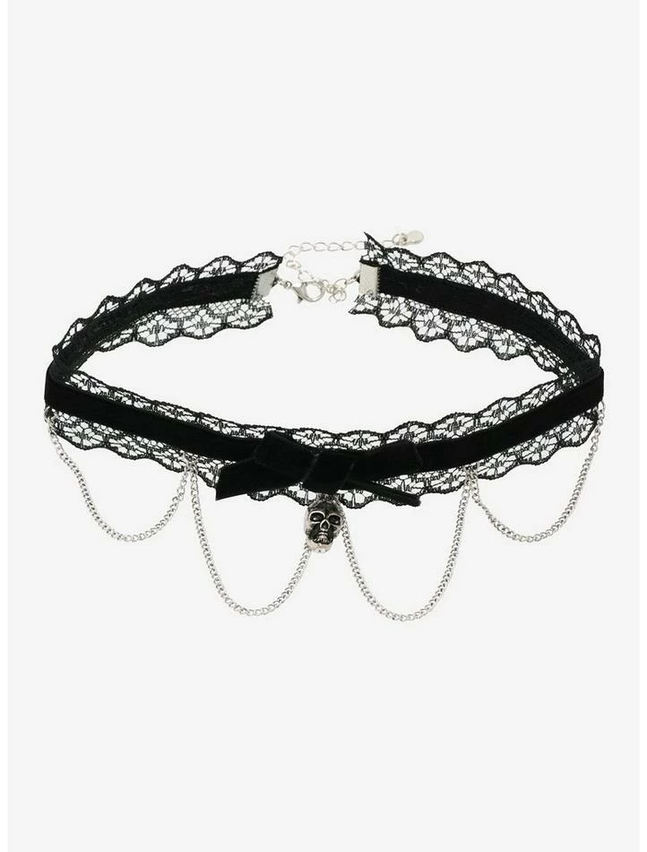 Flash Sale βοΈ Black Skull Satin Lace Choker π₯ 1 Flash Sale βοΈ Black Skull Satin Lace Choker π₯