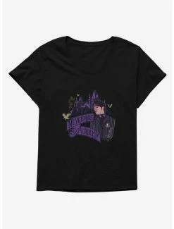 Cheap 😍 Wednesday Nevermore Academy Building 👧 Girls T-Shirt Plus Size 💯