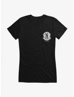 Hot Sale 🤩 Wednesday Nevermore Academy Crest 👧 Girls T-Shirt 🧨 -Cheap T-shirt Store 20067969 hi
