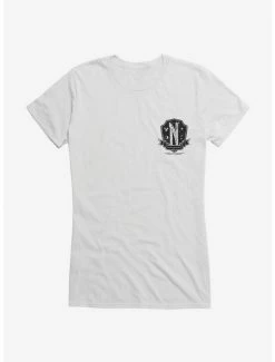 Hot Sale 🤩 Wednesday Nevermore Academy Crest 👧 Girls T-Shirt 🧨