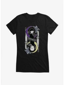 Top 10 ๐ Wednesday Moon And Stars Doppleganger Card ๐ง Girls T-Shirt ๐ฅฐ