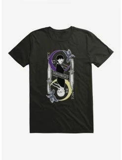 Cheap ⌛ Wednesday Moon And Stars Doppleganger Card T-Shirt 👏