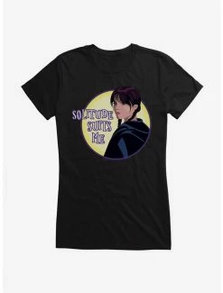 Best Sale 😉 Wednesday TV Series Solitude Suits Me 👧 Girls T-Shirt 🥰 -Cheap T-shirt Store 20341838 hi