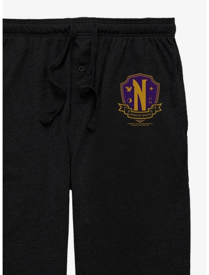 Budget 🛒 Wednesday Nevermore Academy Crest Pajama Pants 💯 2 Budget 🛒 Wednesday Nevermore Academy Crest Pajama Pants 💯 - Image 2