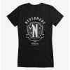 Brand new 😀 Wednesday Nevermore Academy Emblem 👧 Girls T-Shirt 🎉