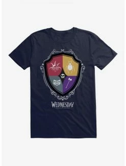 Discount ✨ Wednesday Nevermore Academy Crest Icons T-Shirt 🛒