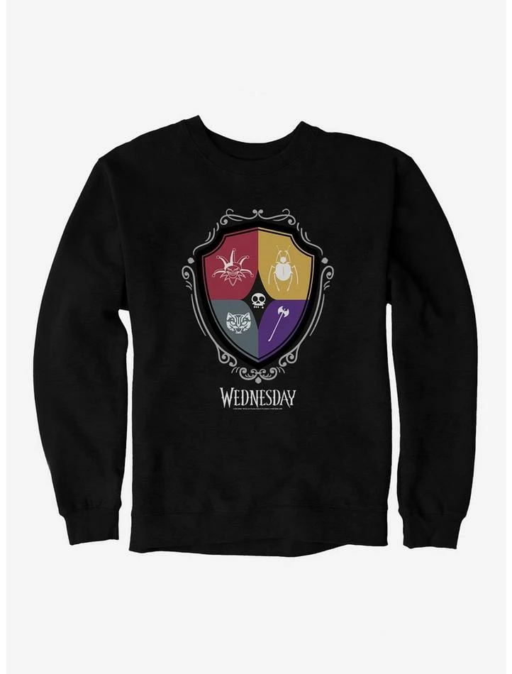 Coupon ๐ฅ Wednesday Nevermore Academy Crest Icons Sweatshirt ๐งจ 2 Coupon ๐ฅ Wednesday Nevermore Academy Crest Icons Sweatshirt ๐งจ - Image 2