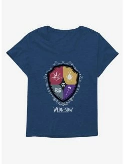 Best Pirce 🌟 Wednesday Nevermore Academy Crest Icons 👧 Girls T-Shirt Plus Size ✨ -Cheap T-shirt Store 20358568 hi